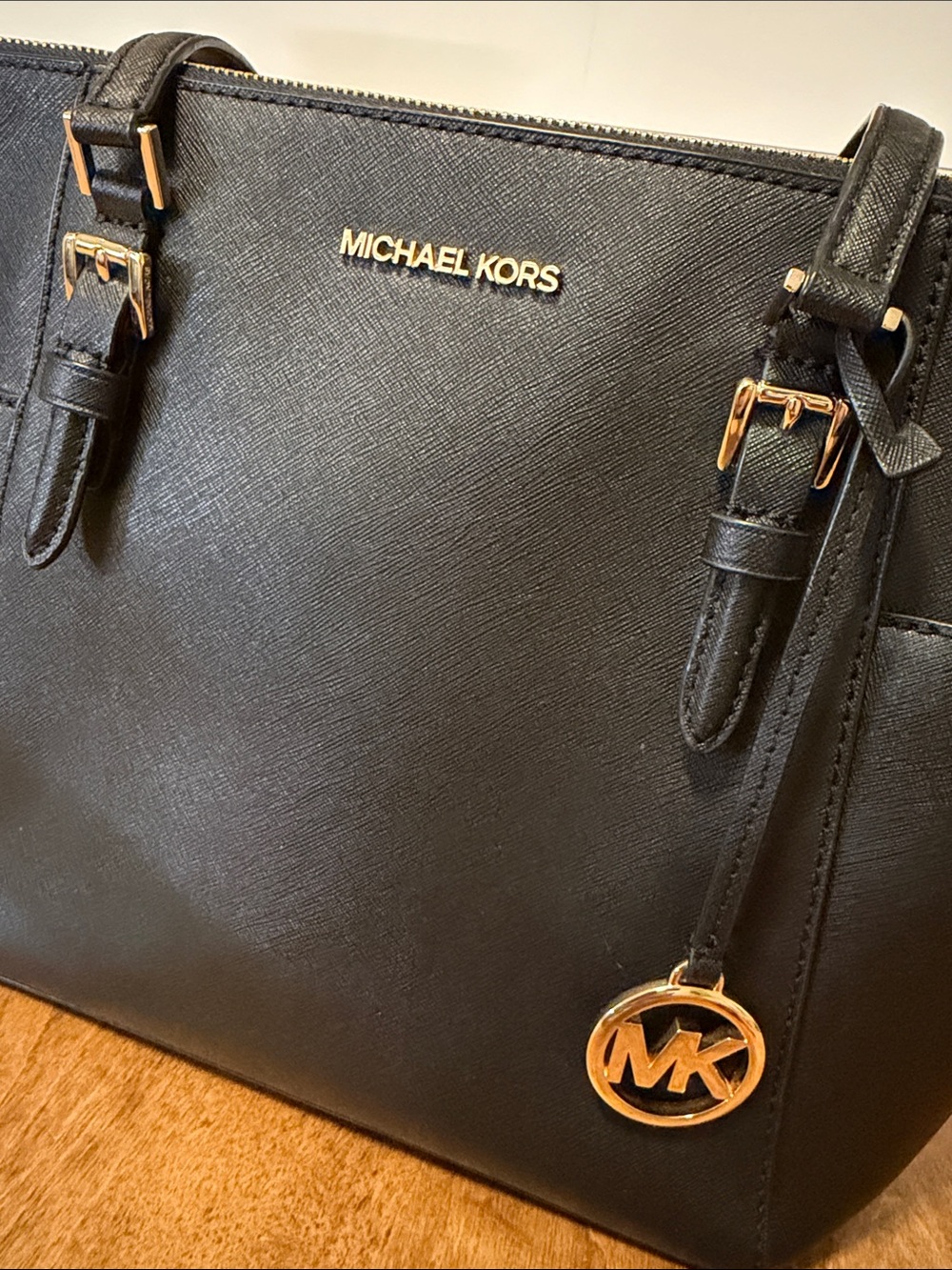 Michael Kors Black Purse with Gold Hardware - Picture 7 of 14